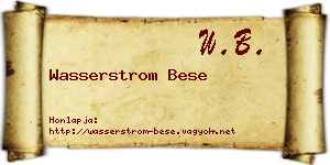 Wasserstrom Bese névjegykártya